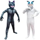 Костюмы косплея с мультяшным котом Scp Foundation для Хэллоуина белый Кот Черный кот комбинезон одежда для детей мальчиков забавная сумасшедшая игра-Чейз