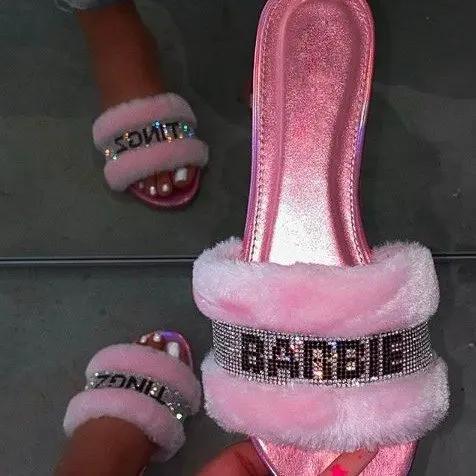 Cross Cotton Women's Slippers Flat Bottom Slippers Plush Slippers Rhinestone Sequins Slippers Women Slippers Woman Shoes