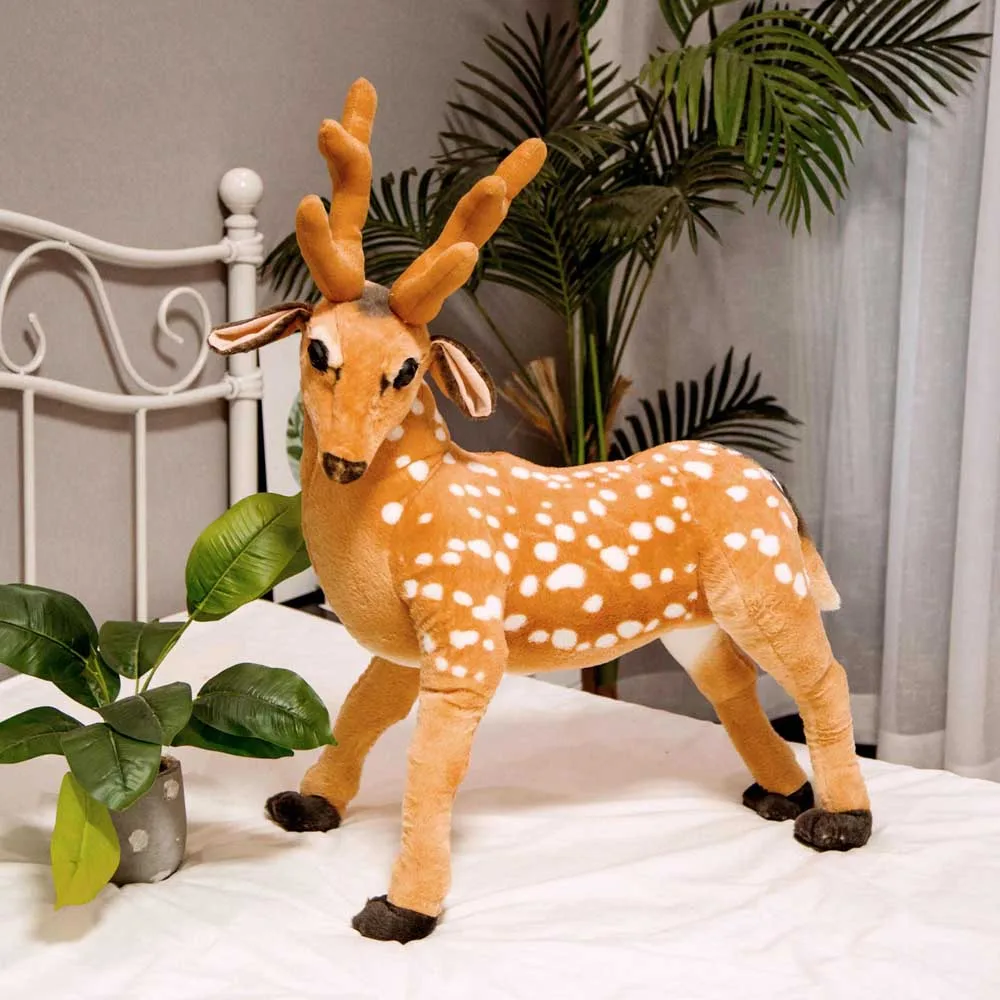 34-80cm big size real life sika deer stuffed plush toy cute doll kids children soft toys vhristmas gift | Игрушки и хобби