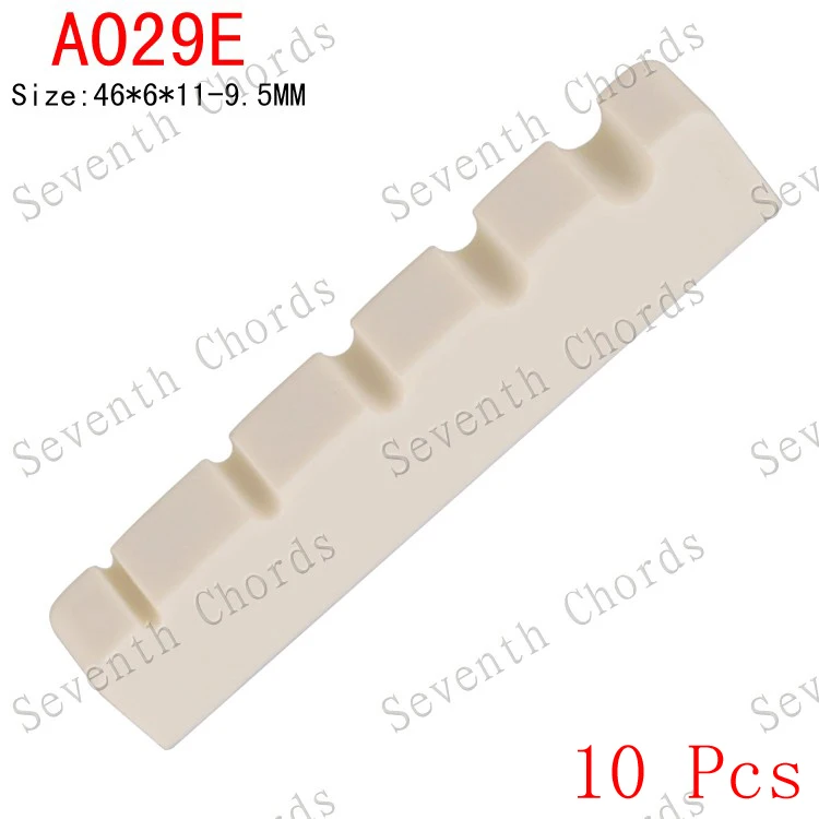 

10 Pcs Lvory White Size 46x6x11-5.5mm 5 String Bass Nuts - A029E-10