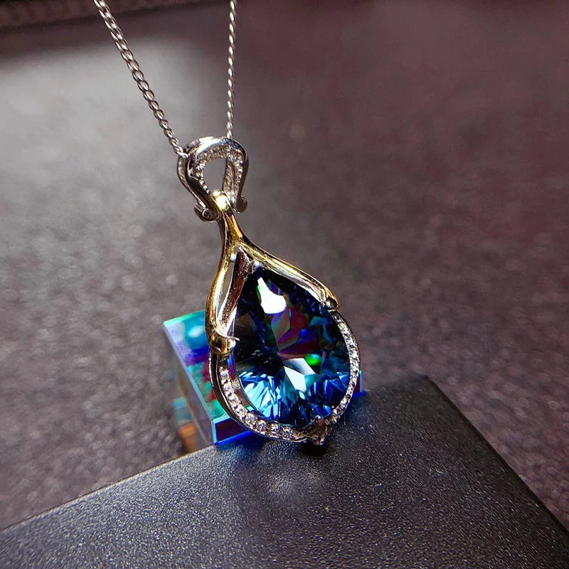 

Женский чокер из серебра 925 пробы, с подвеской в виде капли воды