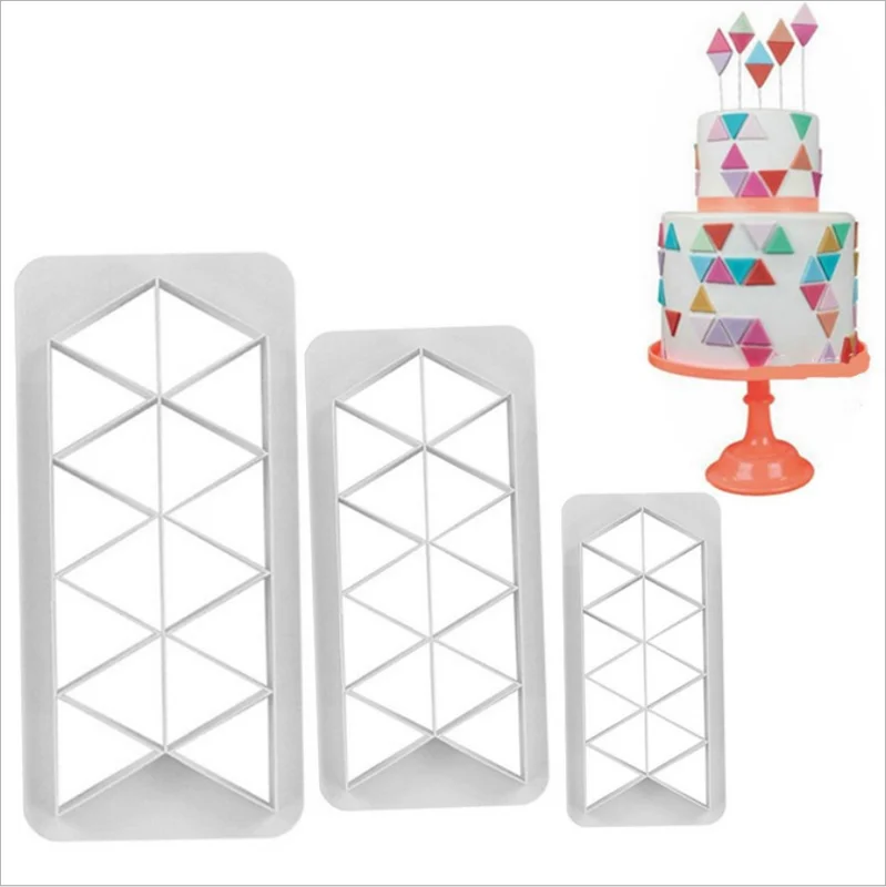 Комплект из 3 предметов в виде геометрических фигур fondant (сахарная) формочка для