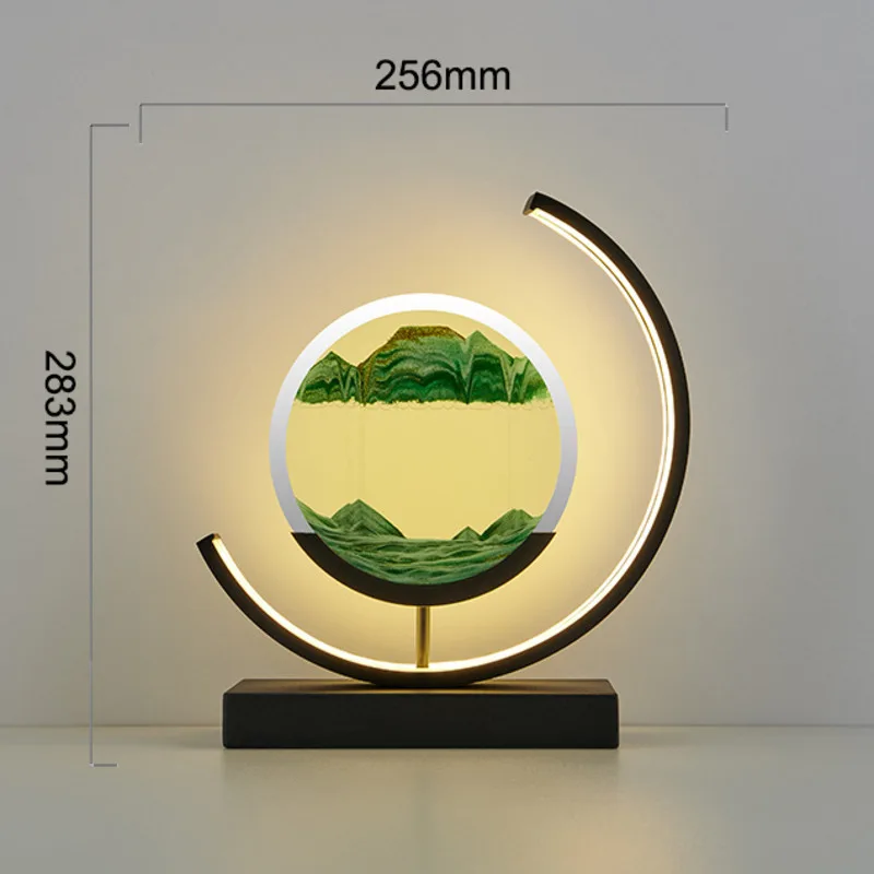 Прикроватная лампа Sandscape движущийся круглый стеклянный Настольный светильник с