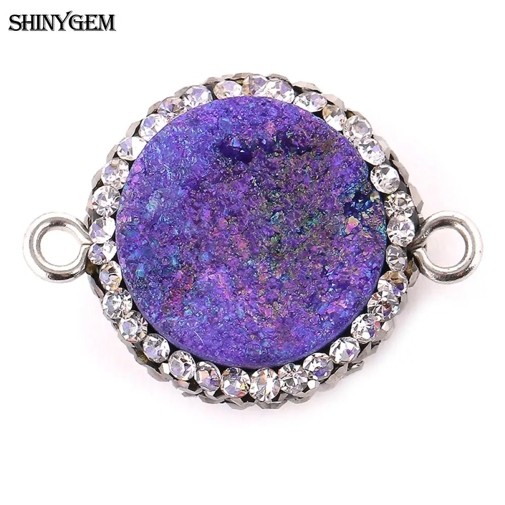 5 шт. модные микро инкрустация Циркон натуральный камень разъем для женщин Стразы