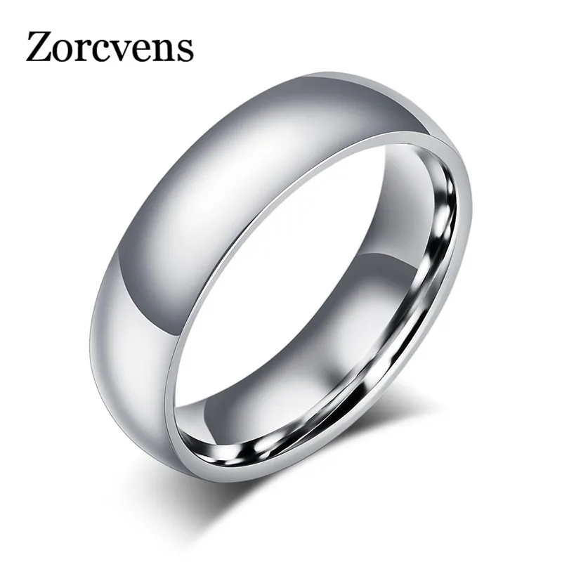 Мужское и женское классическое обручальное кольцо ZORCVENS из нержавеющей стали