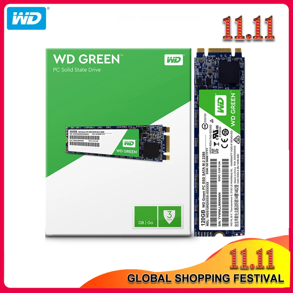Оригинальный Внутренний твердотельный накопитель Western Digital WD Green SSD 120 ГБ 240 480