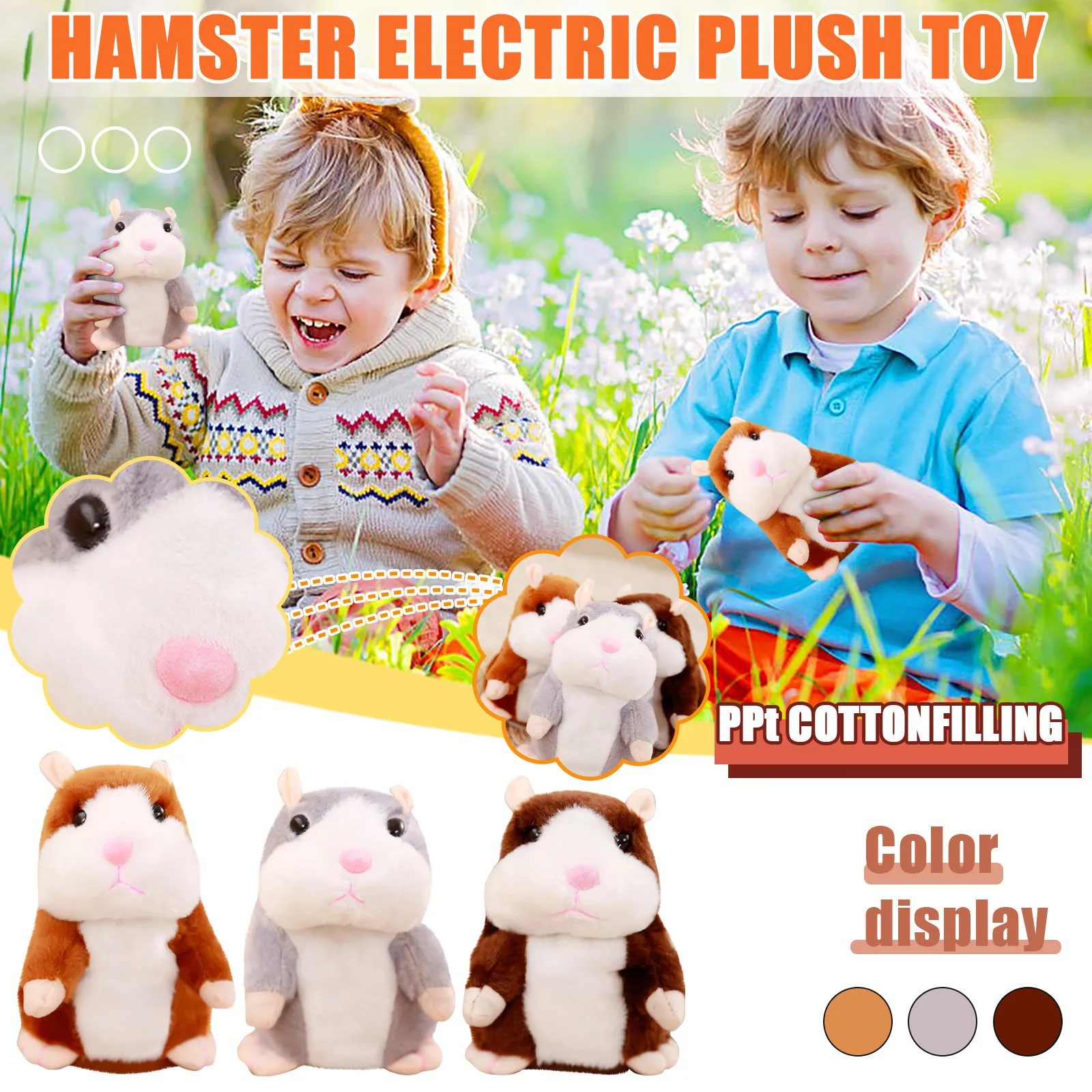 1 шт. Забавный говорящий хомяк плюшевые игрушки повторяет то что вы говорите