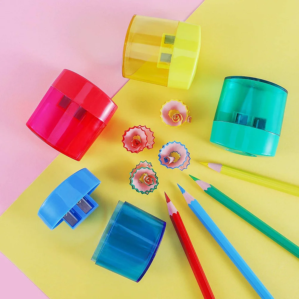 

12 шт. точилка для карандашей, разные цвета, маленькие двойные точилки для карандашей для детей
