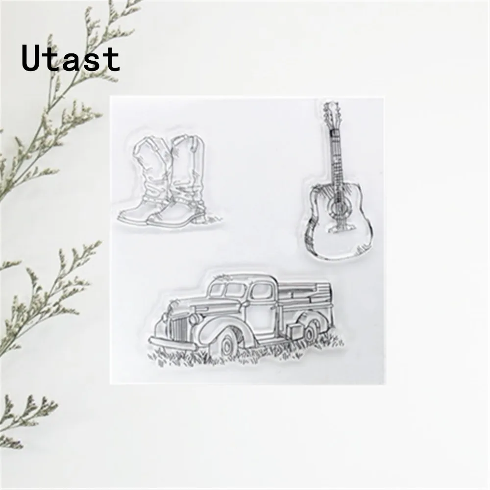 Прозрачные силиконовые штампы для гитары/прозрачные резиновые скрапбукинга