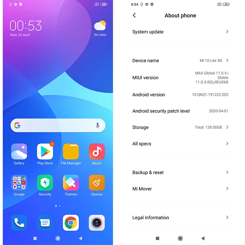 Глобальная версия смартфона Xiaomi Mi 10 Lite 6 ГБ + 128 Гб Snapdragon 76 Восьмиядерный процессор