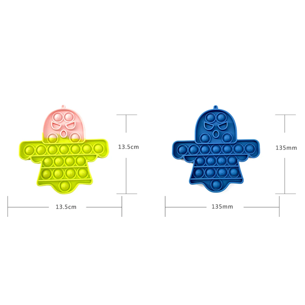 

Silicone Halloween Ghost Push Bubble Sensory Toy Anti-stress Fidget Autism Toys Stress Relieve Educational for Adults Kids Gifts