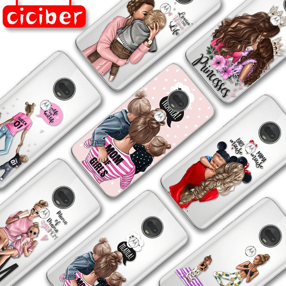 

Super Mom Girl Phone Case For Motorola Moto G10 G9 G8 G7 G5 G5S G6 E5 E6 E7 Plus Play Power Soft Silicone TPU Protection Fundas