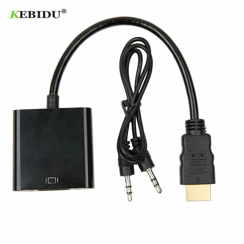 Kebidu 3 5 мм разъем аудио кабель адаптер конвертер мужчин и женщин видео HDMI