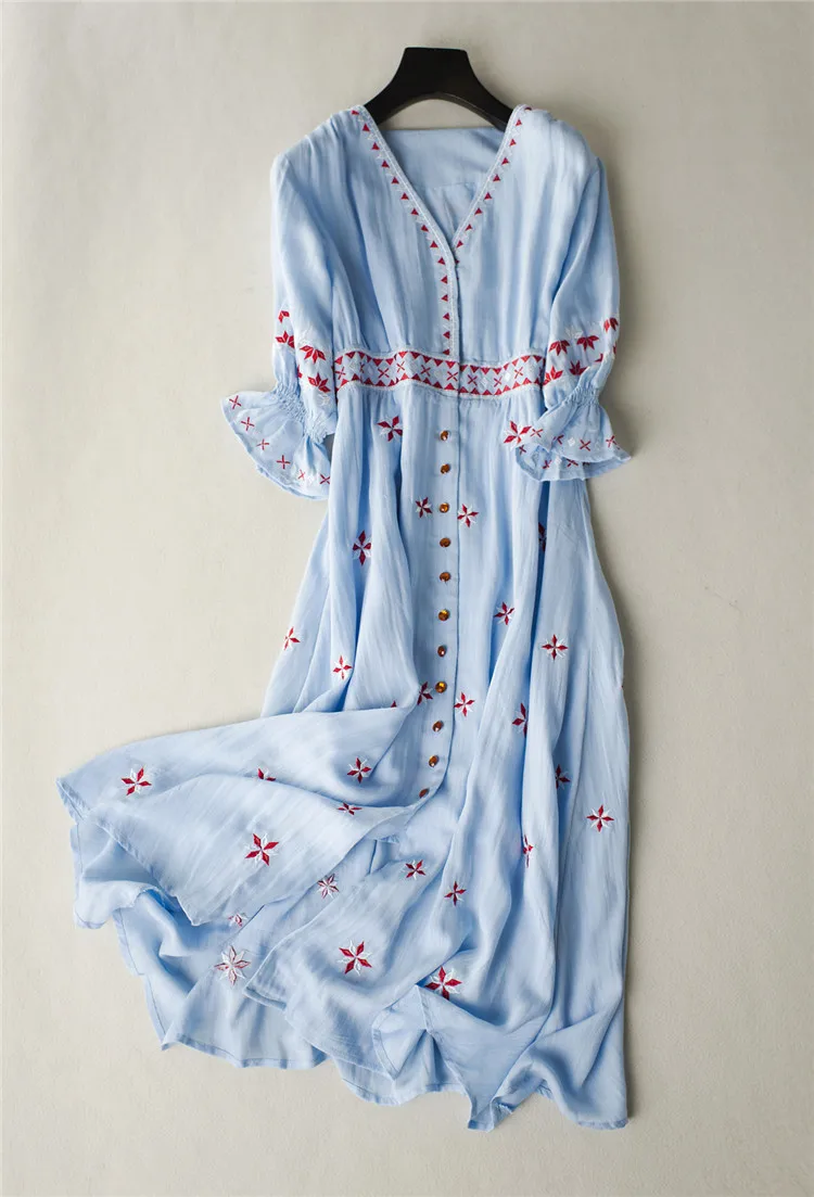 Женское летнее платье в стиле бохо сексуальное длинное с коротким рукавом и