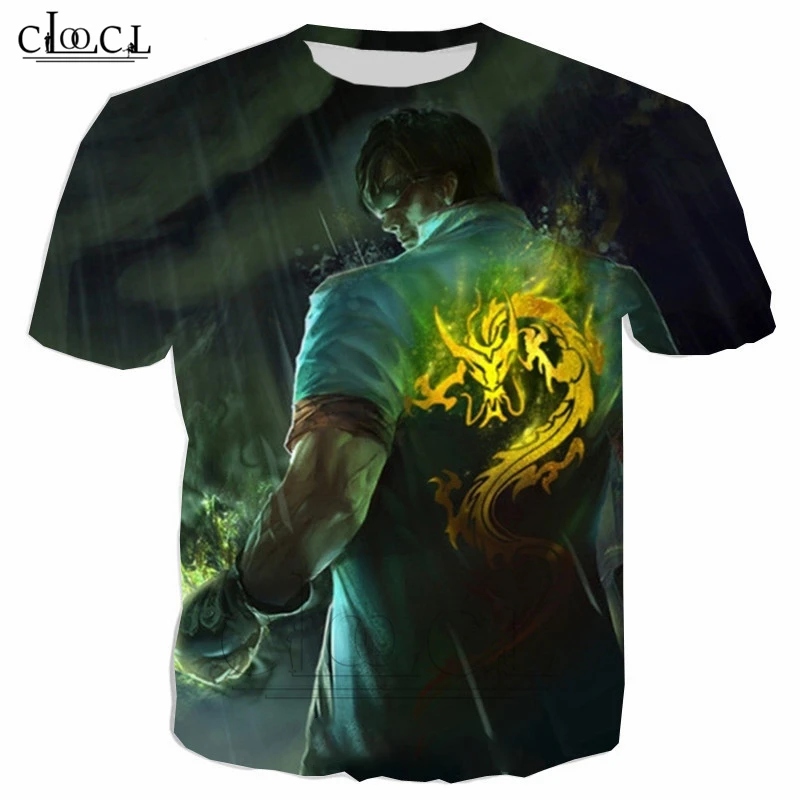 Мужская футболка с 3D принтом CLOOCL уличная героями игры Дракон слепой монах Ли Син