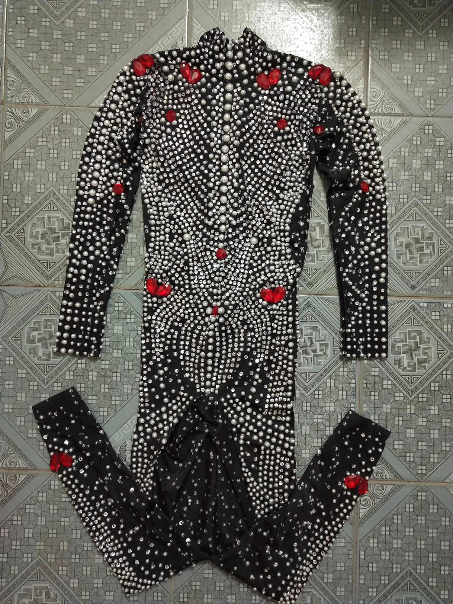 Блестящий Комбинезон со стразами женские комбинезоны с жемчужинами и
