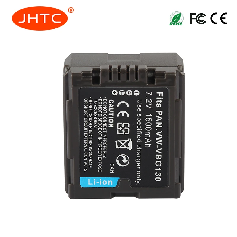 Аккумулятор для камеры VW VBG130, 1500 мАч, аккумулятор для Panasonic VW-VBG130 VW-VBG070 VW-VBG260 SDR-H20 SDR-H28 SDR-H258 - изображение