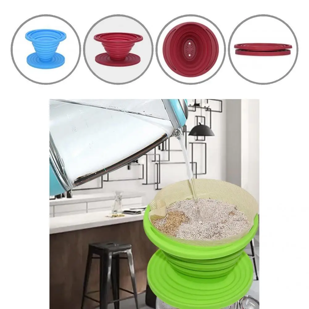 

Ручной портативный силиконовый термостойкий складной фильтр для кофе