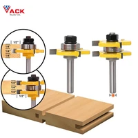 vack 2pcs 14%e2%80%9d shank assemble router bits tongue and groove joint t slot carbide milling cutter for wood woodwork cutting tools