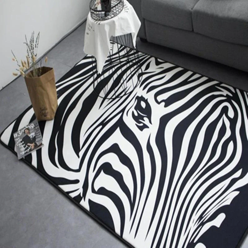 Декоративный коврик в виде зебры для спальни прикроватный столик напольный софы
