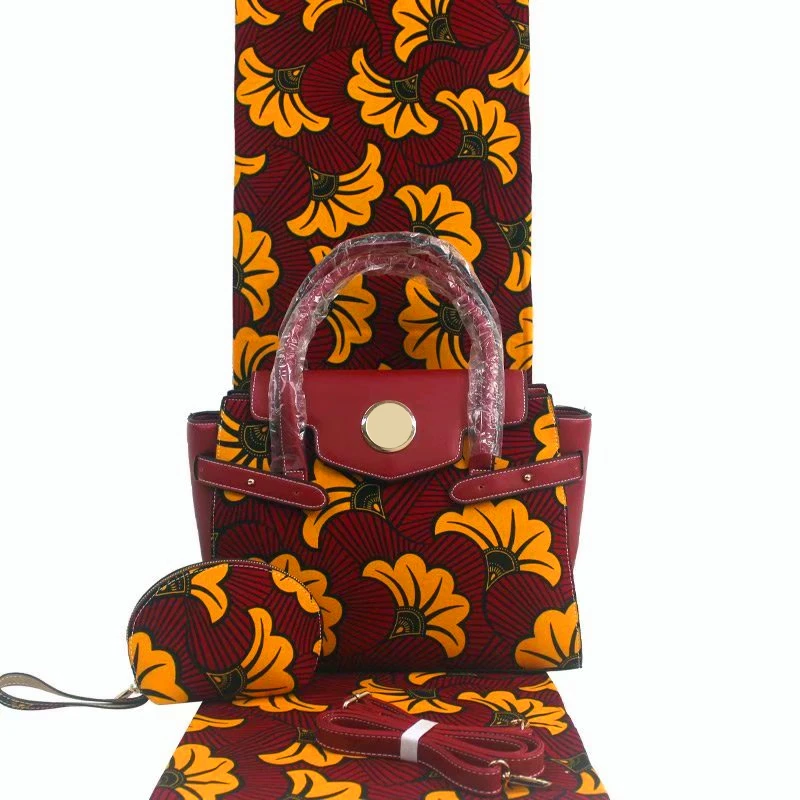 

100%cotton bags Most recent African fashion bag wax defines 3 pieces / set hip bag wax matching 6Y African real soft wax fabric