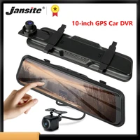 jansite 10 car dvr 1080p1080p registrar drive mirror recorder camera time lapse video dual lens gps track playback view mirror