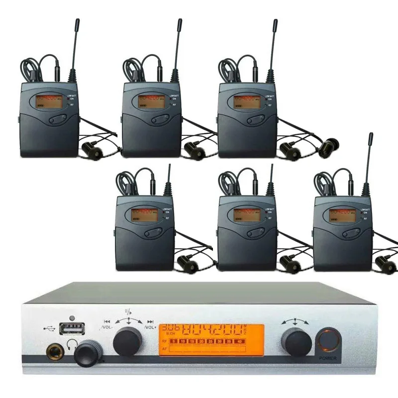

6 приемников, профессиональная беспроводная система ушного монитора EW300 IEM с одним передатчиком для сценического прямого эфира
