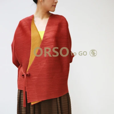 Бесплатная доставка лоскутное пальто миаке в складку с рукавом 3/4 и коротким