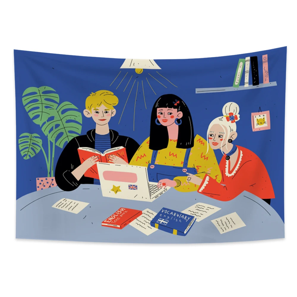 

New creative learning exchange fashion tapestry background wall home living room bedroom wall hanging home decorations