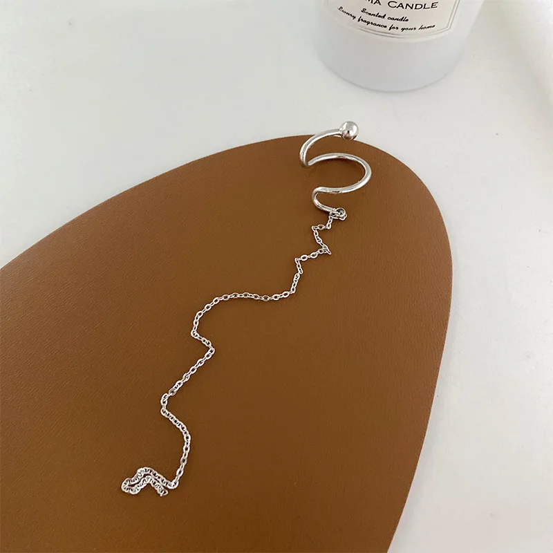 Корейские Модные Винтажные золотистые и Серебристые Длинные серьги-каффы с