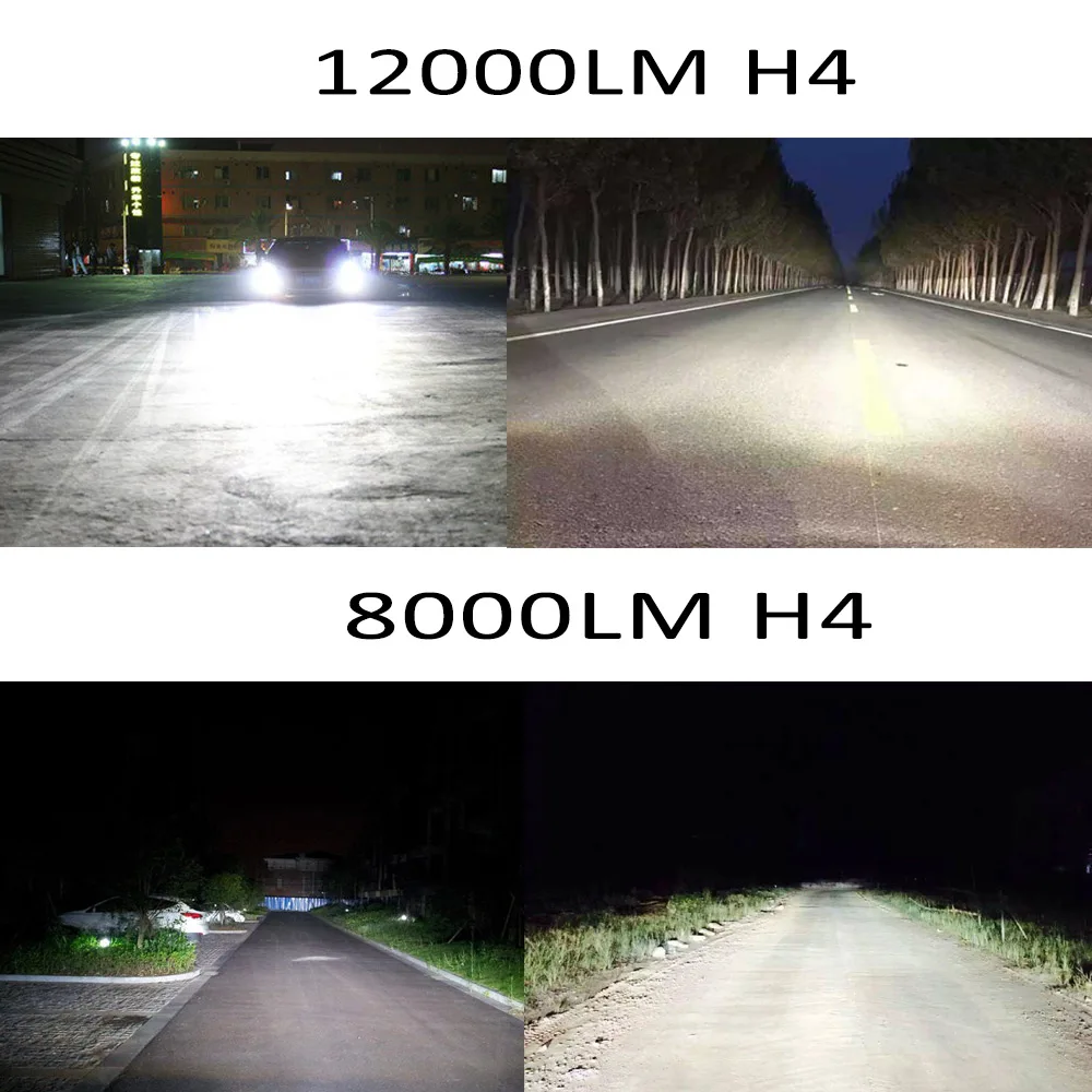 ZTZPIE 6000K 8000K 12V C6 H3 H7 H1 12000LM 9006 H13 H4 H11 светодиодные лампы Bullet супер яркий турбо вентилятор 7 лопастей Автомобильный свет