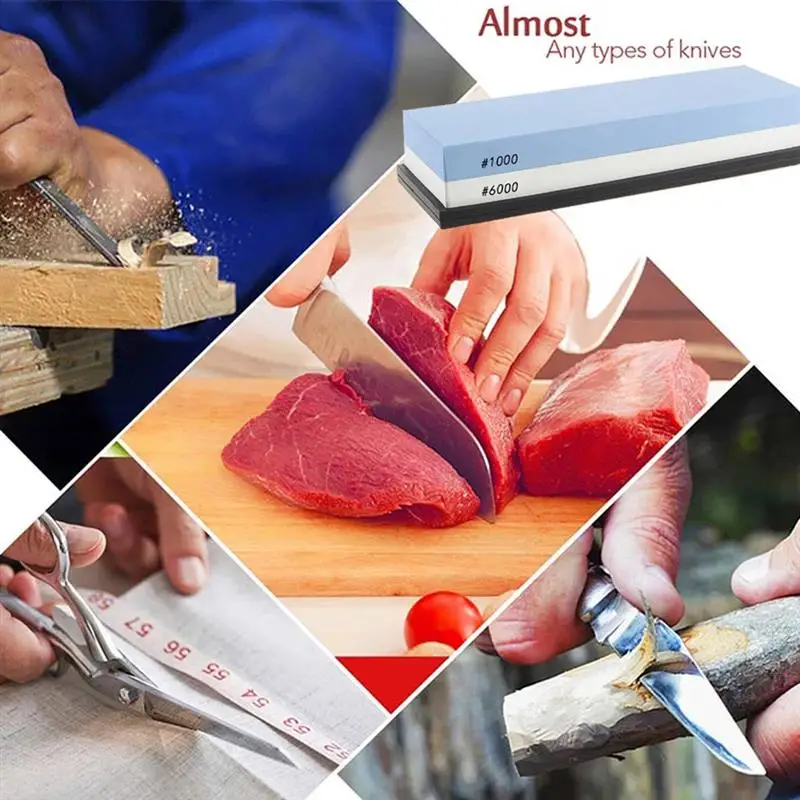 

Sharpening Stone Kit Whetstone 2 Side Grit 400/1000 3000/8000 Professional Kitchen Knife Sharpener Stone Set