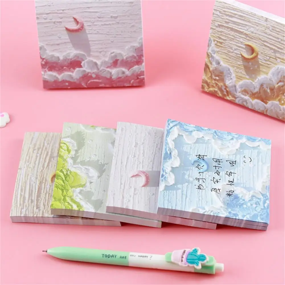 

50/80Pcs Novel Notepad Sticker Portable Paper Sticky Notepad Exquisite Printing Sticky Note