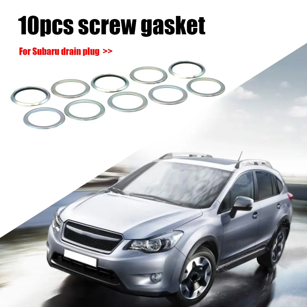 

10pcs Oil Drain Plug Crush Washer Oil Gasket Washers Seals Car Accessories for Subaru Impreza Legacy Forester 11126AA000