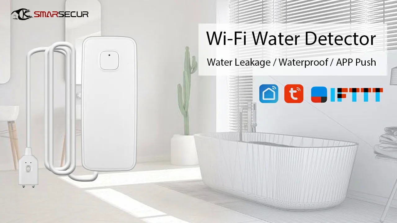 Датчик утечки воды Wifi умный дом Tuya Высокая чувствительность IP67 водонепроницаемый детектор воды защита от утечки воды сигнализация