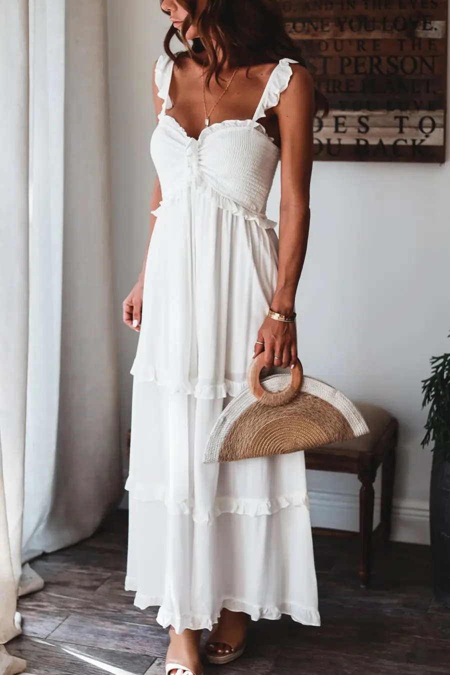 

Новый Для ЖЕНЩИН ШИК с оборками на бретелях, сексуальное платье с v-образным вырезом без рукавов шнурок трапециевидной формы с рюшами длинно...