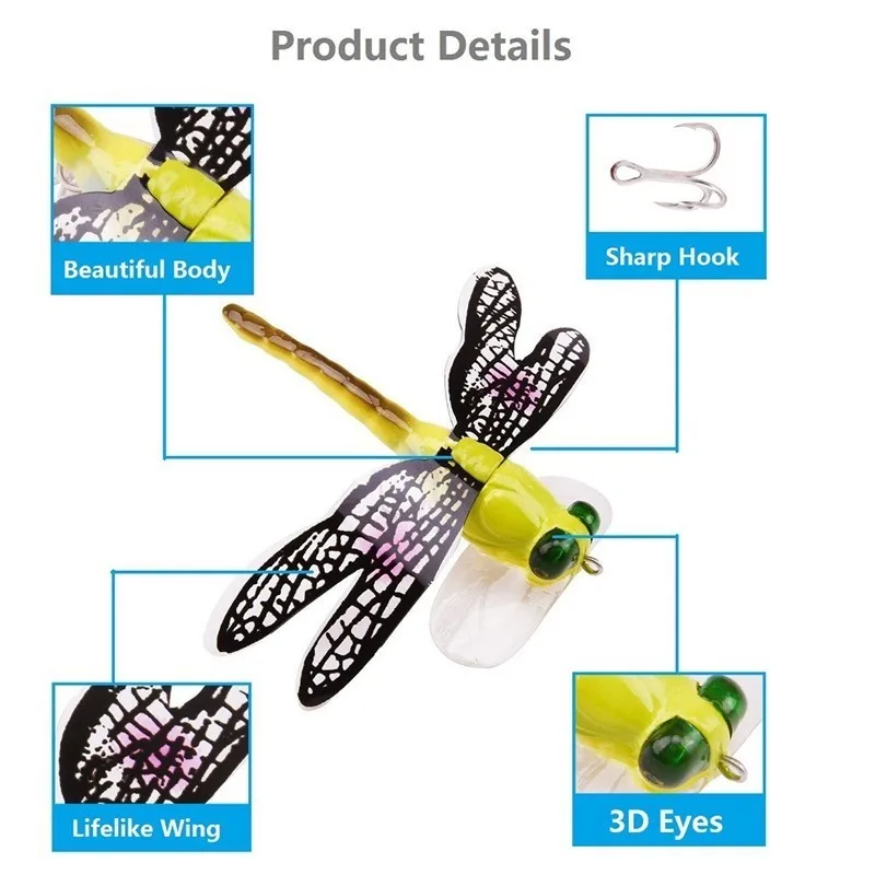 Рыболовная приманка Стрекоза искусственная имитация муха рыболовная цветные