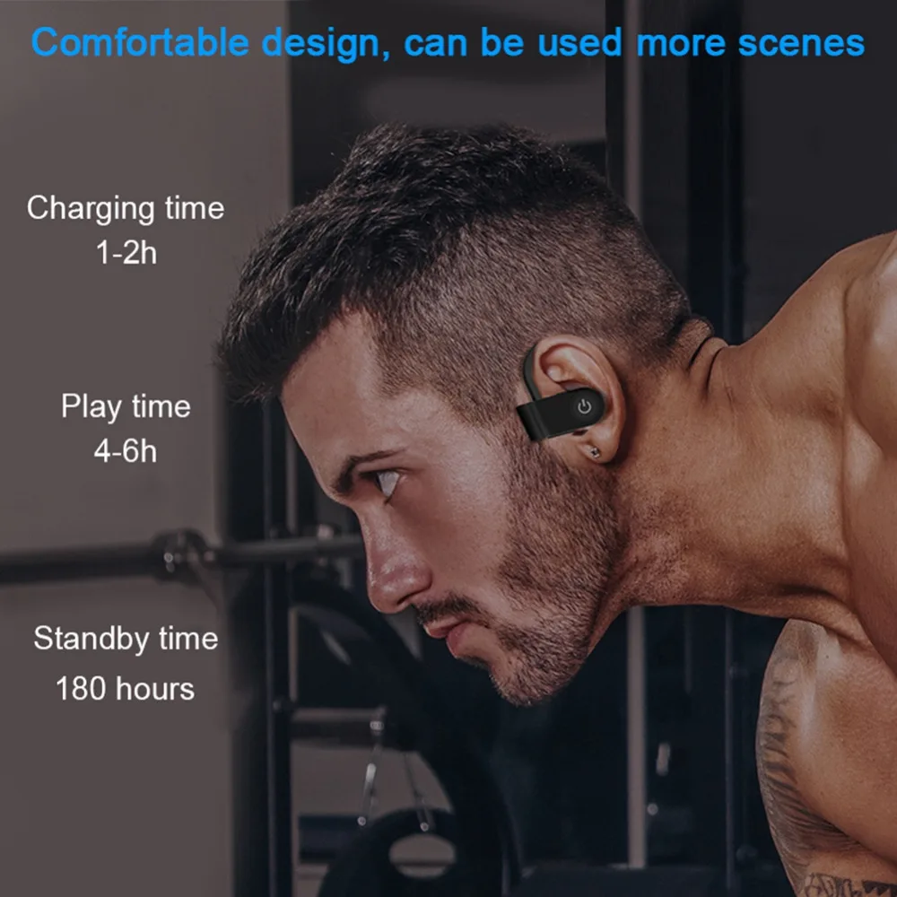 Bluetooth гарнитура Bluetooth 5,0 Беспроводные спортивные наушники с микрофоном HD стерео наушники-вкладыши с защитой от пота