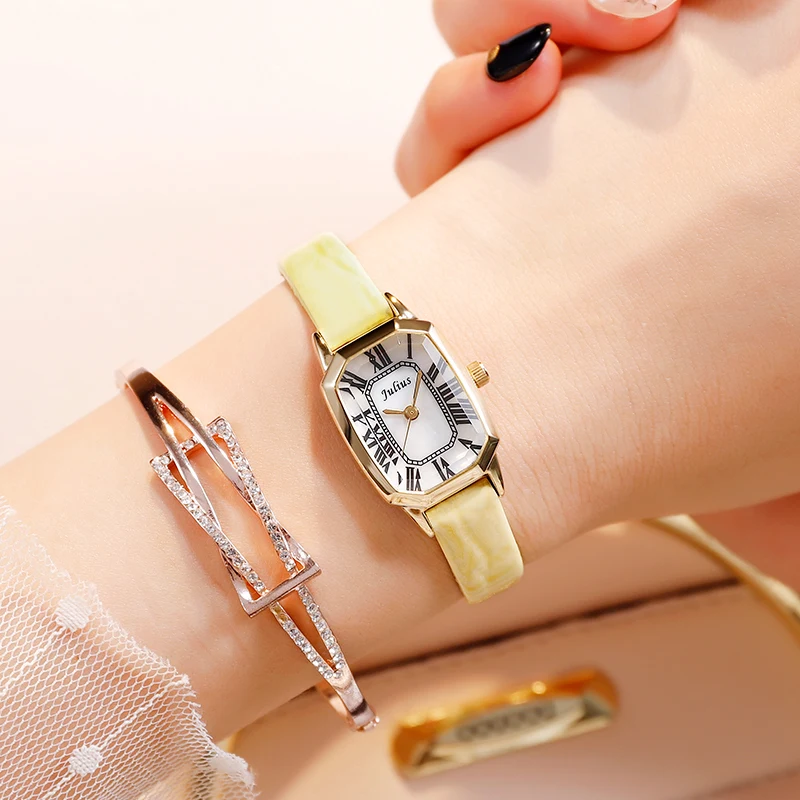 Женские часы Julius с тонким ремешком водонепроницаемые неправильной формы модный