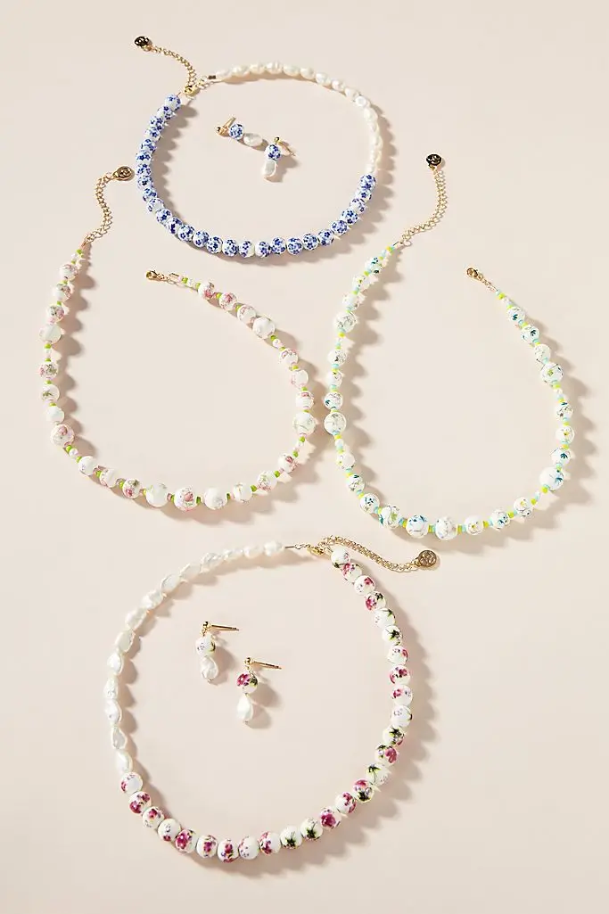 Керамическое ожерелье с бусинами