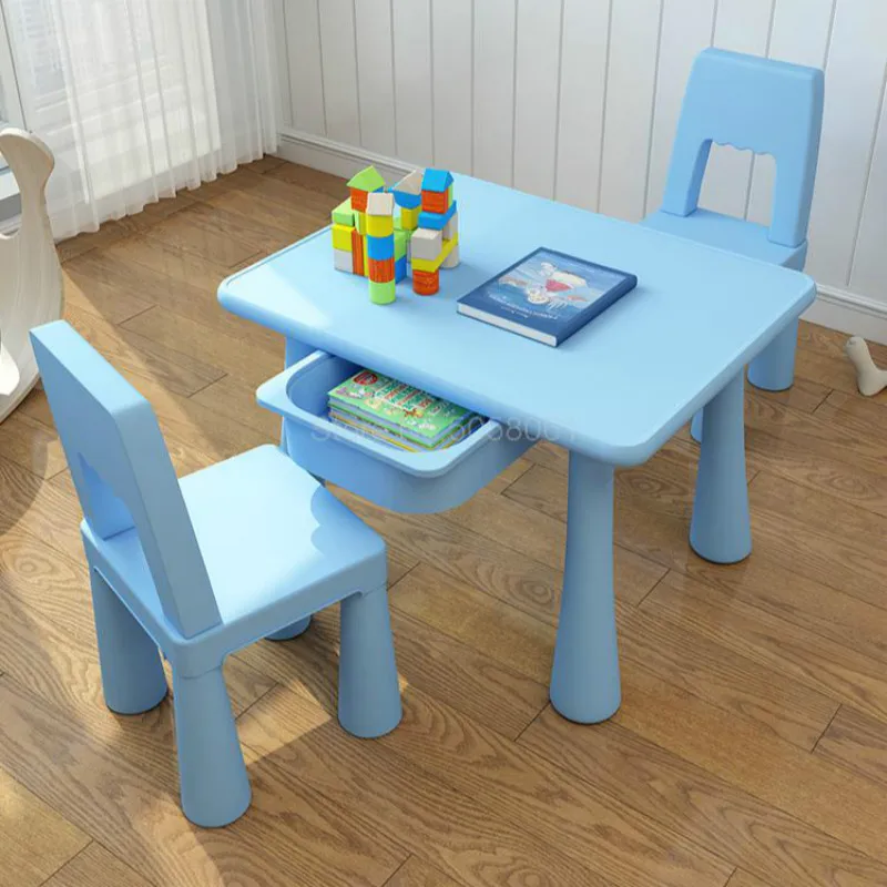 Children's table and chair set kindergarten chairs baby study home writing toy |