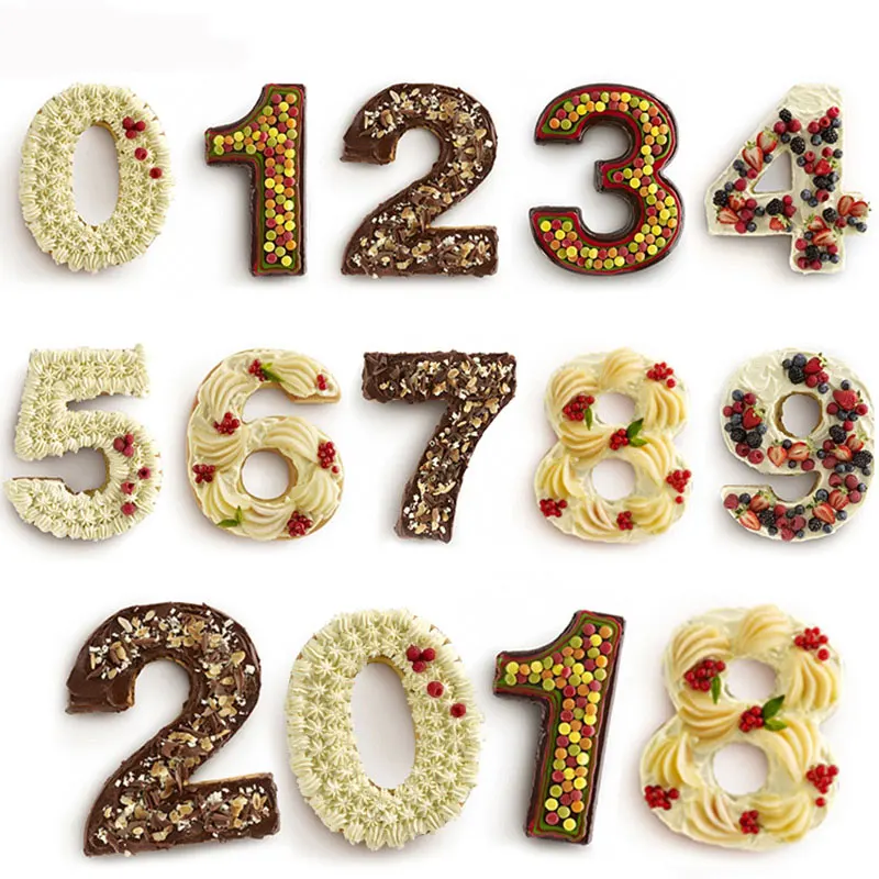 

10 inch 25cm*21cm Silicone Digital 0-9 Cake Mold Cake Numbers Shape Cake Mould Decoration Tool for Wedding Birthday Anniversary