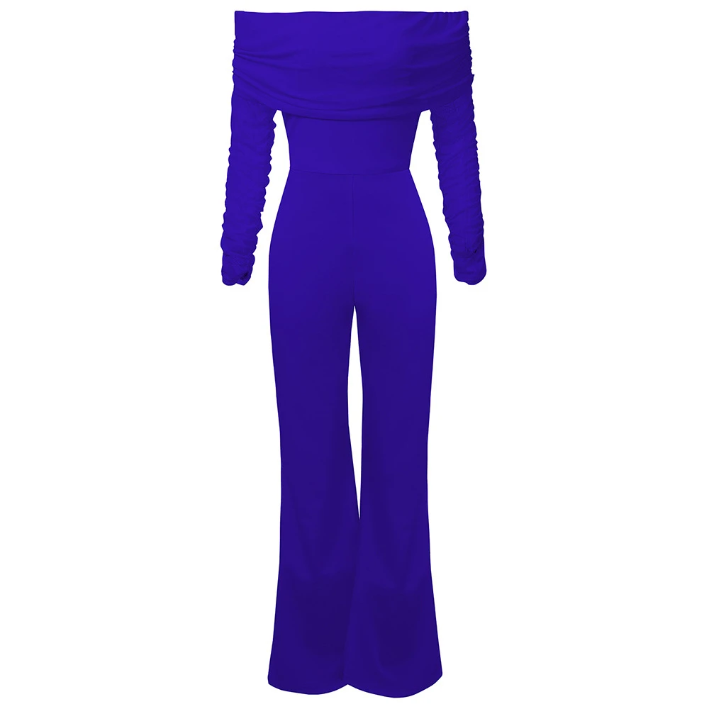 Модный синий комбинезон для женщин сексуальный комбинезон с открытыми плечами элегантные комбинезоны для вечеринок женщины ночное тело женщины тела дамские комбинезоны.
