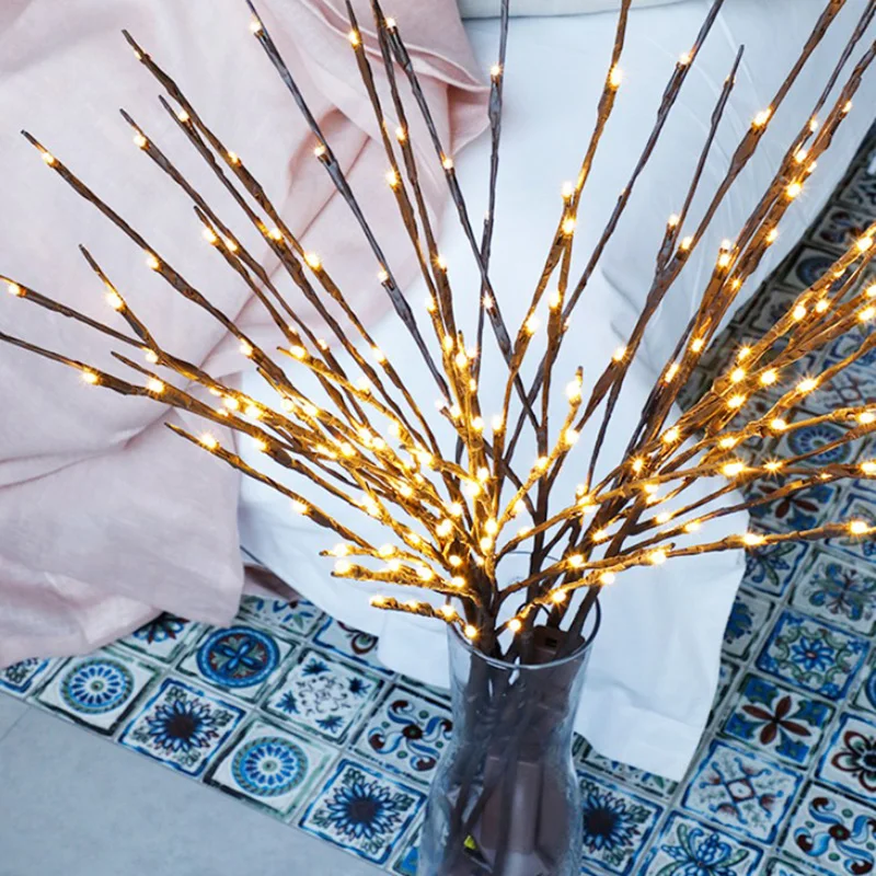 2020 New Year Christmas Decoration Accessories LED lights String Simulation Branch Nordic Room Bedroom Layout Decorative Light | Дом и сад