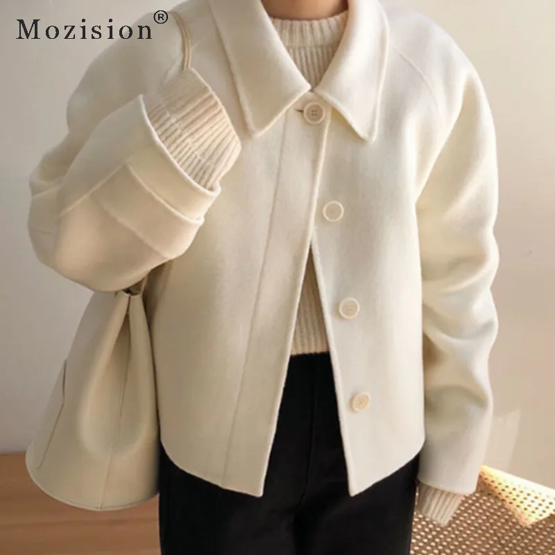 Куртка женская шерстяная однобортная с воротником лацканами простой свободный