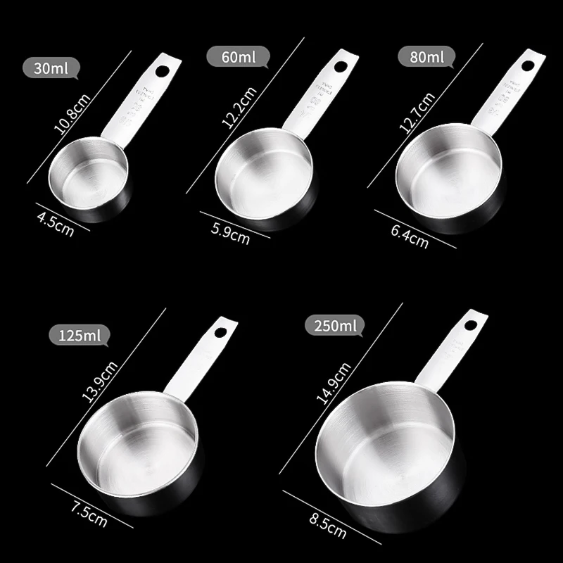 5pcs stainless steel measuring cups spoons kitchen baking cooking tools set gadget free global shipping
