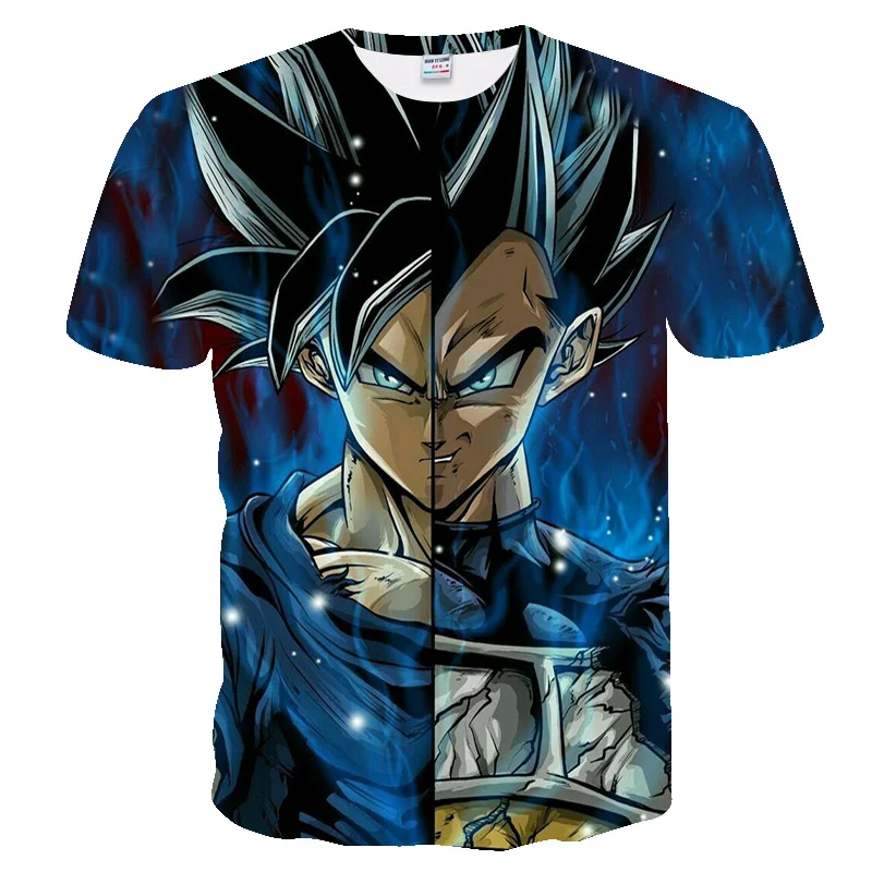 Новая мужская футболка Dragon Ball Z Goku Super Saiyan, Мужская футболка с 3D принтом, летняя повседневная забавная футболка с круглым вырезом, топы$ tees