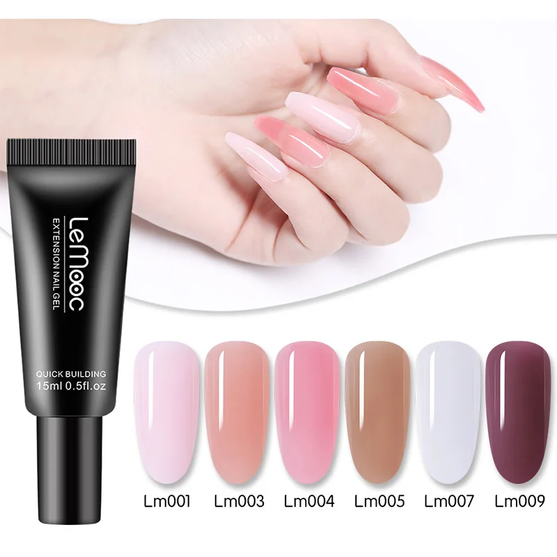 LEMOOC 15ml Nail Acryl Gel UV LED Quick Building Polish Soak Off Art Extend Builder Extension Tools | Красота и здоровье