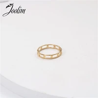 joolim high end pvd fashion chain combination fold wear rings for women stainless steel jewelry wholesale