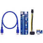 CHIPAL VER006S PCI-E 1X до 16X Райзер карта PCIe удлинитель SATA до 4-контактного питания USB 3,0 кабель для майнинга видеокарты